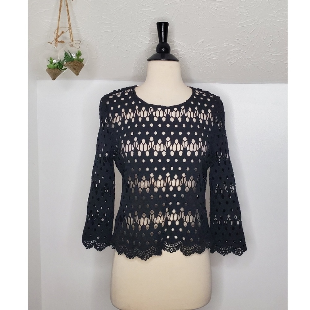 Fab'rik Sheer Crochet Lace Blouse